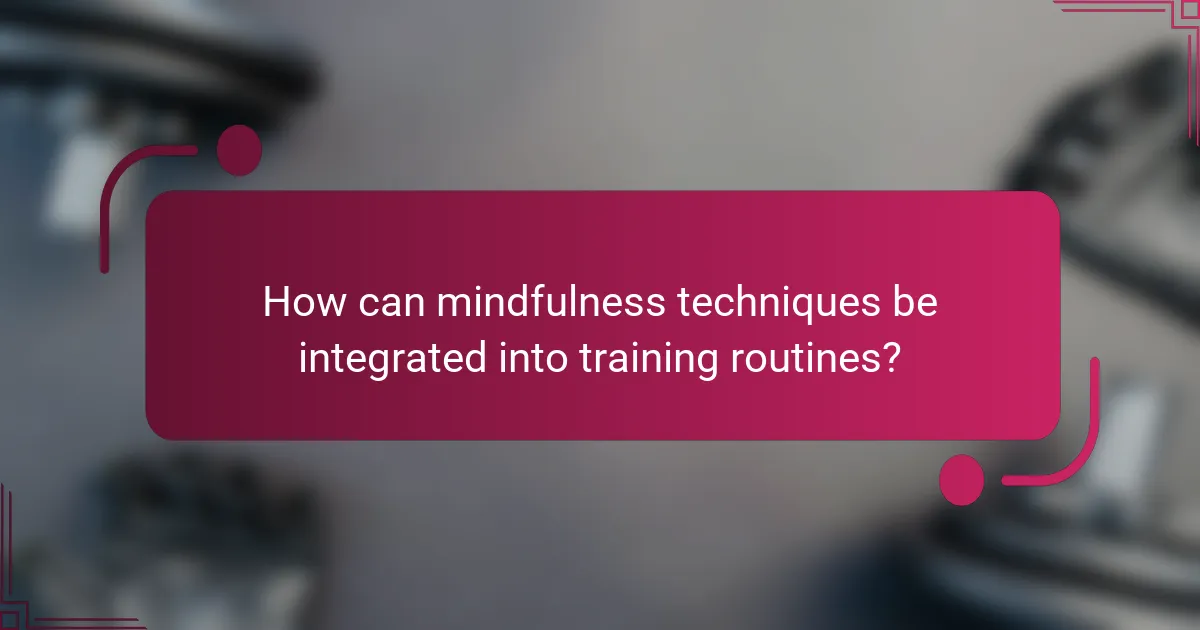 How can mindfulness techniques be integrated into training routines?