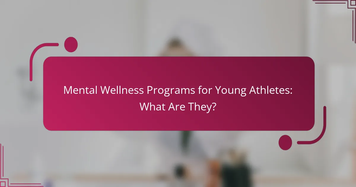 Mental Wellness Programs for Young Athletes: What Are They?