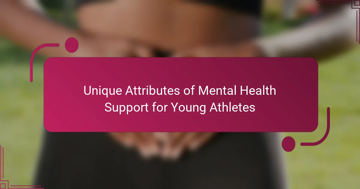 Unique Attributes of Mental Health Support for Young Athletes