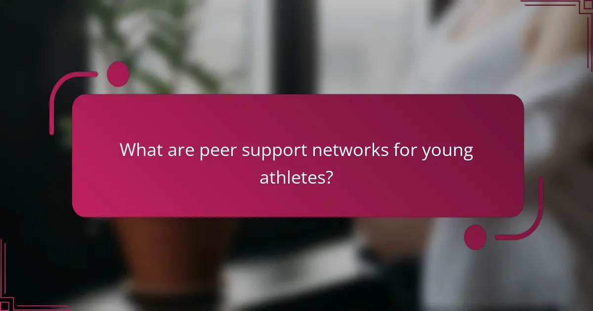 What are peer support networks for young athletes?