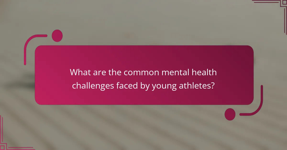 What are the common mental health challenges faced by young athletes?