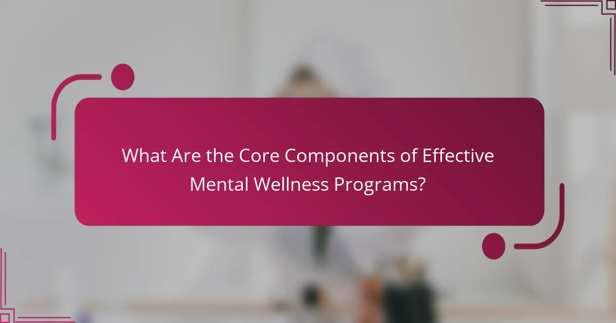What Are the Core Components of Effective Mental Wellness Programs?