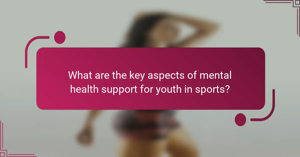 What are the key aspects of mental health support for youth in sports?