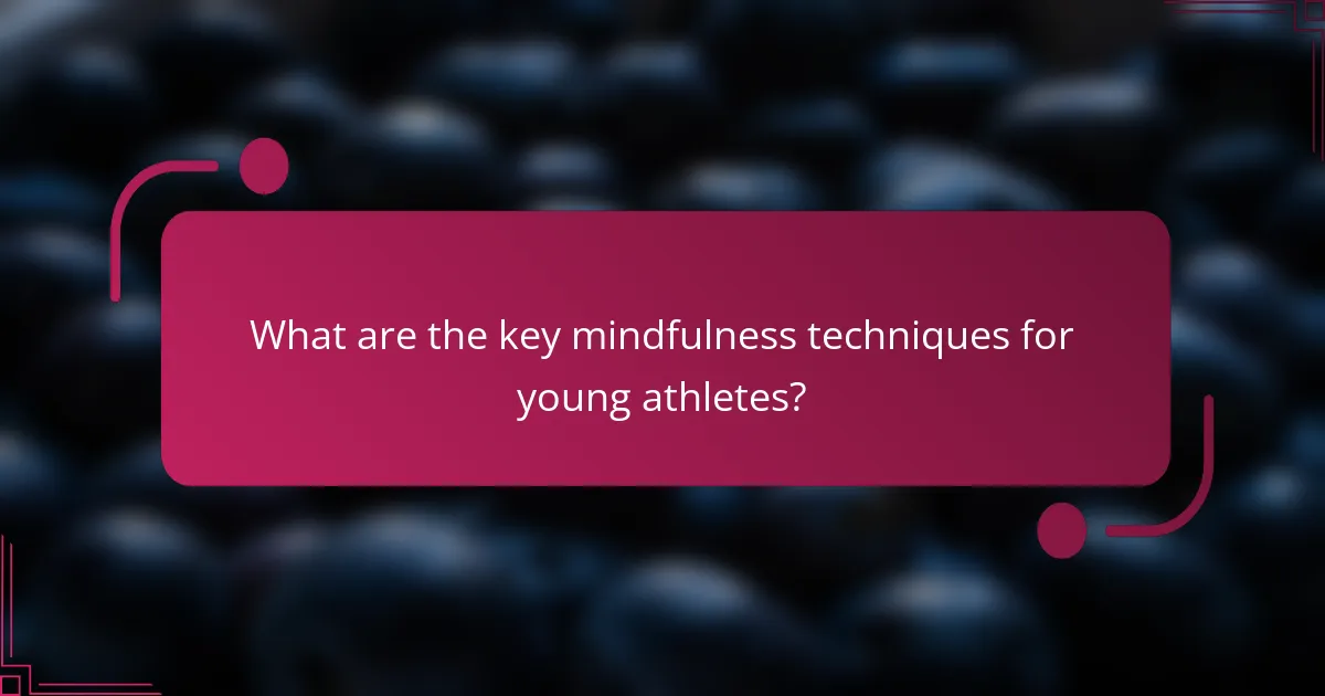 What are the key mindfulness techniques for young athletes?