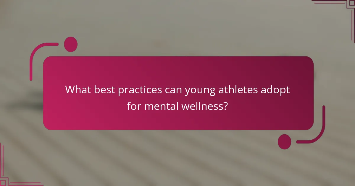 What best practices can young athletes adopt for mental wellness?