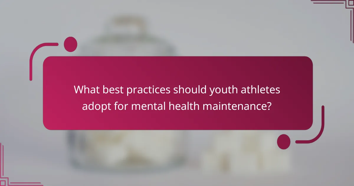What best practices should youth athletes adopt for mental health maintenance?
