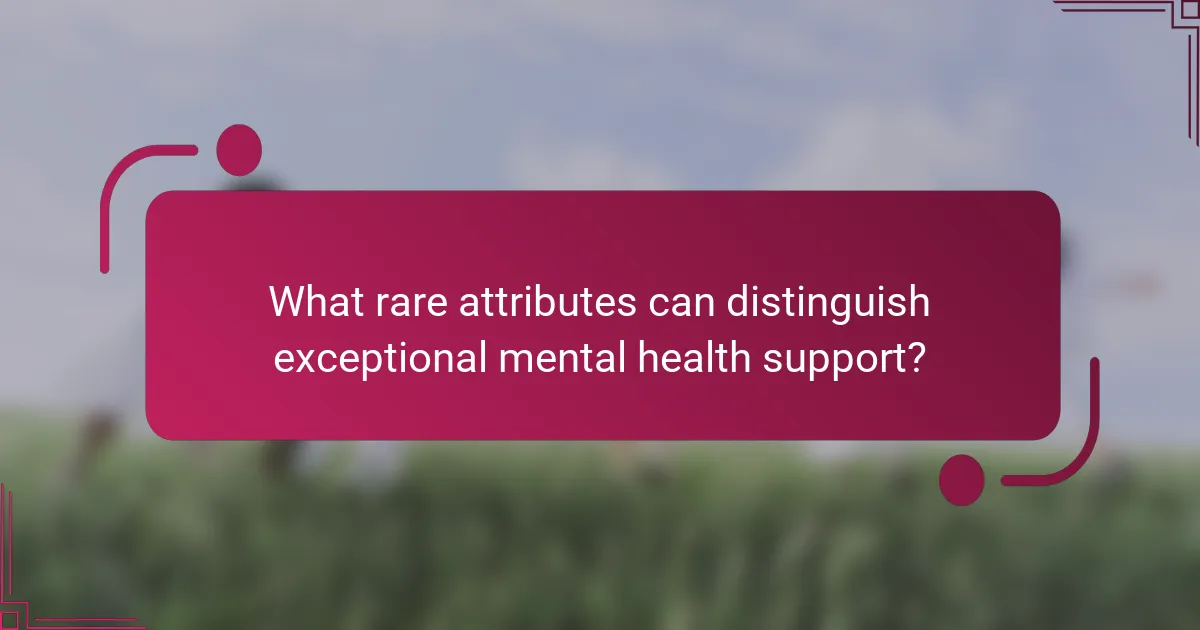 What rare attributes can distinguish exceptional mental health support?