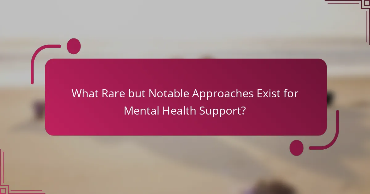What Rare but Notable Approaches Exist for Mental Health Support?