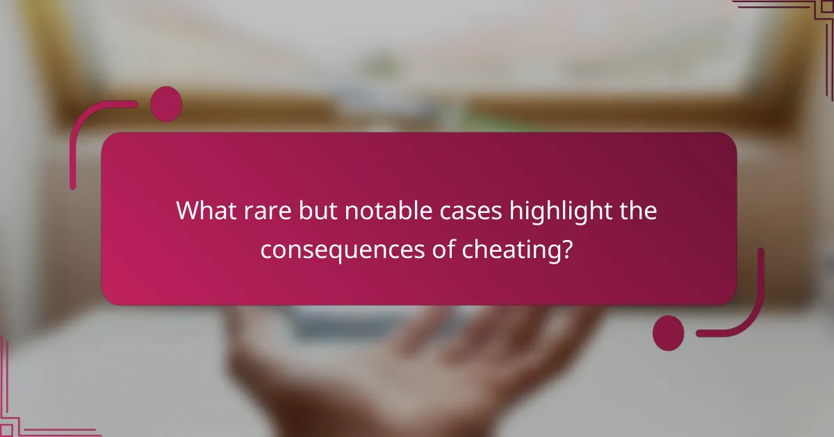 What rare but notable cases highlight the consequences of cheating?