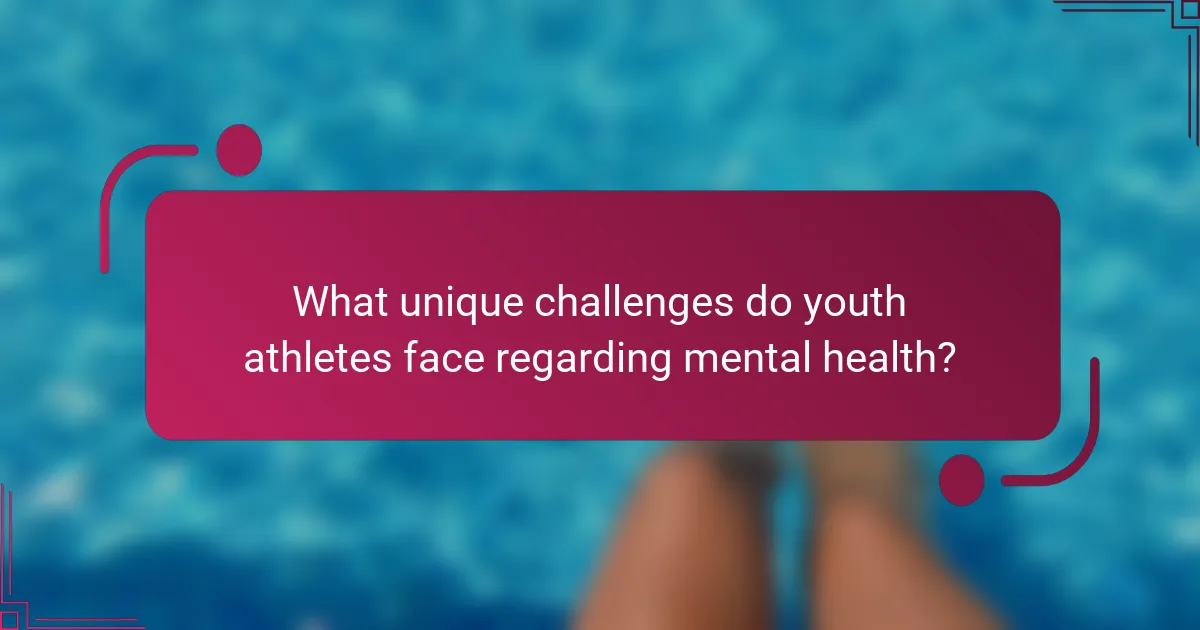 What unique challenges do youth athletes face regarding mental health?