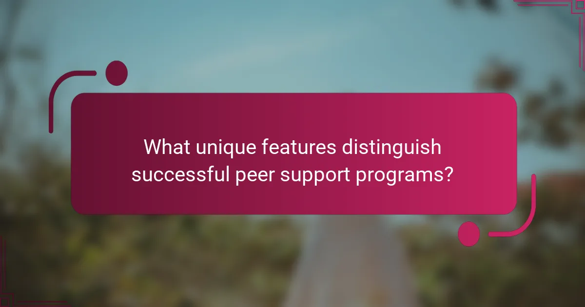 What unique features distinguish successful peer support programs?