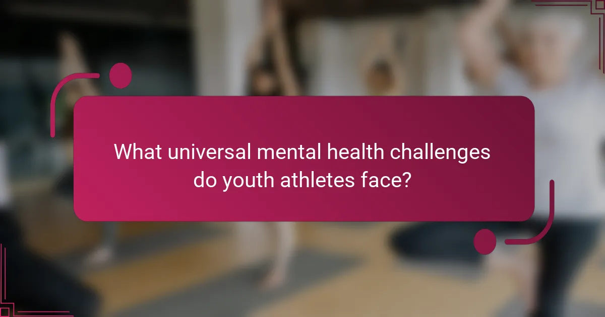 What universal mental health challenges do youth athletes face?